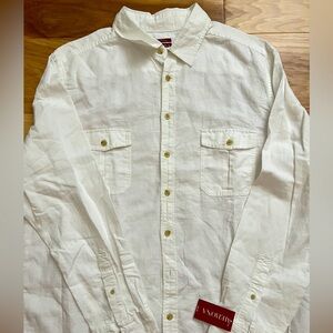 🤍👔MERONA White Linen Shirt NWT